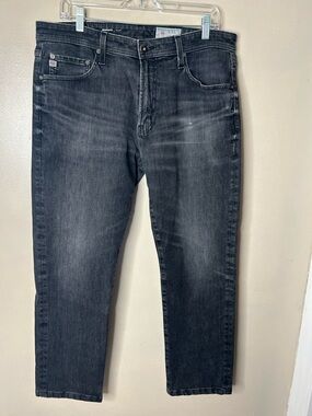 Ag Adriano Goldschmied Men's Slim Straight Jeans in Charcoal Black